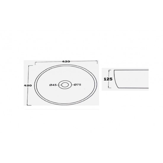 Επικαθήμενος Νιπτήρας Μπάνιου Φ42cm I-Zec Slapton 7033 Λευκός