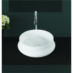 Νιπτήρας Μπάνιου Λευκός Πορσελάνης  I-zec Spirit 7034 39x39x13,5 cm Επικαθήμενος Κυκλικός Χωρίς Τρύπα Υπερχείλισης και με Αντιμικροβιακή Επίστρωση