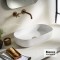 Νιπτήρας Πορσελάνης Επιτραπέζιος Bianco Ceramica Uma 31055-300 55x36cm