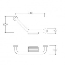 Μπάρα Στήριξης-Σπογγοθήκη AMEA Inox 34cm 74108