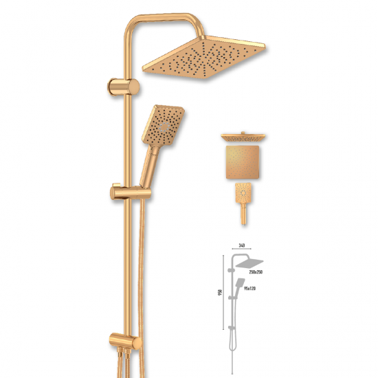 Στήλη Ντους Χωρίς Μπαταρία 95εκ. Duscheline Prestige Pera Imperia DM-7509 Χρυσό Στήλη Ντους Χωρίς Μπαταρία 95εκ. Duscheline Prestige Pera Imperia DM-7509 Χρυσό