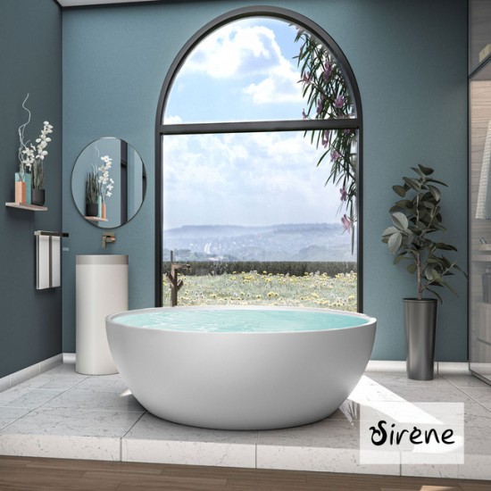 Μπανιέρα ελεύθερης τοποθέτησης Sirene Cusco Round Ø153 cm Λευκό Ματ Μπανιέρα ελεύθερης τοποθέτησης Sirene Cusco Round Ø153 cm Λευκό Ματ