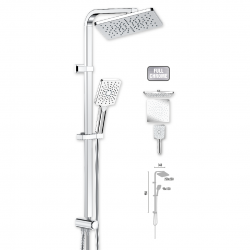 Στήλη Ντους Χωρίς Μπαταρία 95εκ. Duscheline Quadro Pera Cromefull DM-7628 Χρωμέ