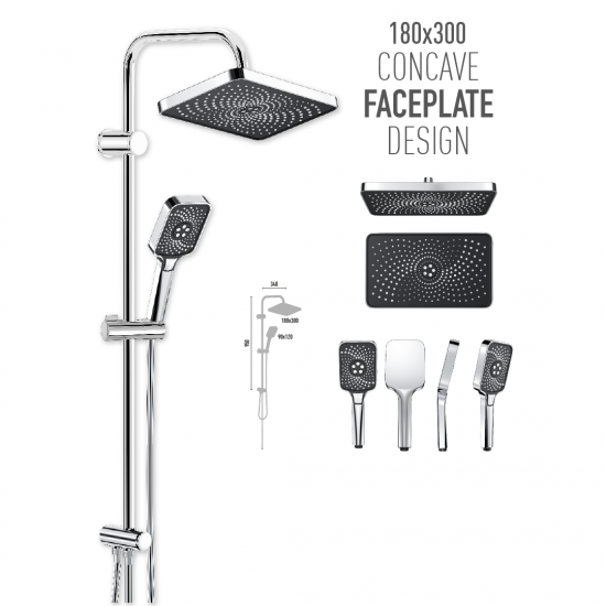 Στήλη Ντους Χωρίς Μπαταρία 95εκ. Duscheline Shelf Faucet Toledo Chrome White DM-5212 Χρωμέ Στήλη Ντους Χωρίς Μπαταρία 95εκ. Duscheline Shelf Faucet Toledo Chrome White DM-5212 Χρωμέ