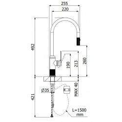 Μπαταρία Κουζίνας με ντους Armando Vicario Lumiere 400785-110 Inox Finish Μπαταρία Κουζίνας με ντους Armando Vicario Lumiere 400785-110 Inox Finish