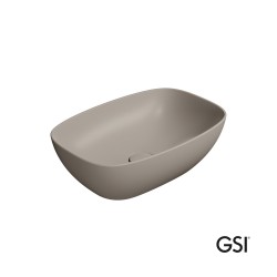 Επικαθήμενος Νιπτήρας Πορσελάνης GSI Nubes 50x35cm 9784-440 Tortora 
