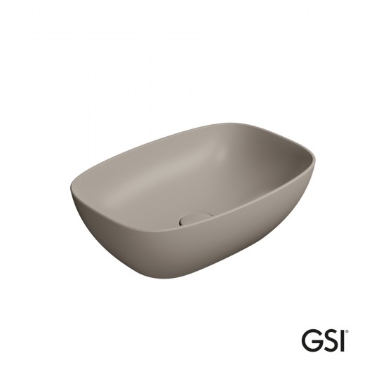 Επικαθήμενος Νιπτήρας Πορσελάνης GSI Nubes 50x35cm 9784-440 Tortora 