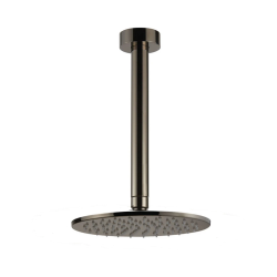 Κεφαλή Ντους 25cm με Βραχίονα Οροφής 20cm Armando Vicario Slim Black Chrome