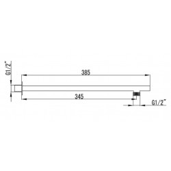 Βραχίονας Παροχής Νερού 38,5cm Praxis Karag GINKO 9Q Χρωμέ