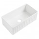 Νεροχύτης Κουζίνας Πορσελάνης A-3318N White Glossy (Λευκό Γυαλιστερό) 83,5x45,9x25,4 cm Vintage με 1 Μεγάλη Ενιαία Γούρνα