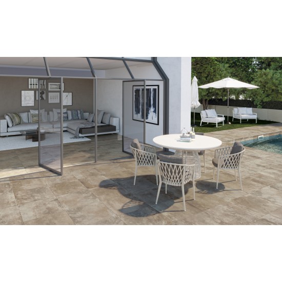 Πλακάκι Vision Brun Nat B' RM 80x80 Καφέ Ματ Naxos Ceramica