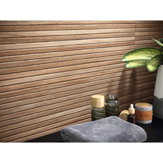 Πλακάκι Porcelanite Dos Amazonas 30Χ90 Απομίμησης Ξύλου Cerezo Relieve 9544