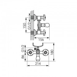 Μπαταρία Λουτρού Ρετρό Ferro Bronze BAI11BR Με Σπιράλ & Τηλέφωνο