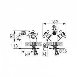 Μπαταρία Μπιντέ Ρετρό Ferro χωρίς βαλβίδα BAI6BR Bronze