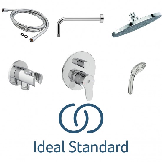 Πλήρες Σετ Ντουζιέρας Εντοιχισμού 2 Εξόδων BD999AA Ideal Standard Cerbase