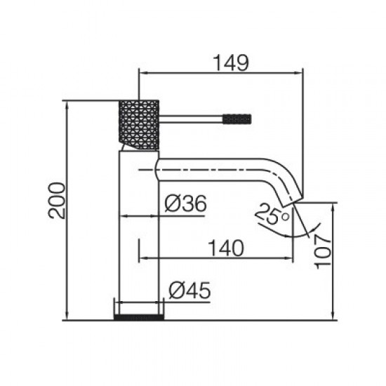Μπαταρία Νιπτήρος IMEX GENOVA BLACK GUN METAL BDG053-1BGM Ανθρακί