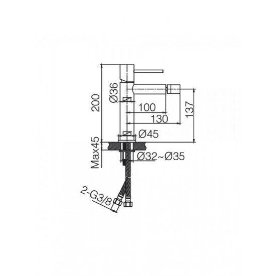 Μπαταρία Μπιντέ IMEX MONZA BDM039-2OC Χρυσό Ματ Brushed Μπαταρία Μπιντέ IMEX MONZA BDM039-2OC Χρυσό Ματ Brushed