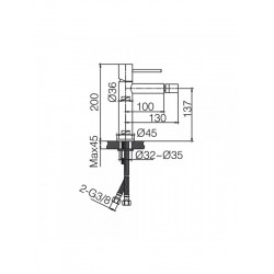 Μπαταρία Μπιντέ IMEX MONZA BDM039-2 Χρωμέ