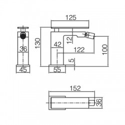 Μπαταρία Μπιντέ IMEX PISA BDP048-2BGM BLACK GUN METAL