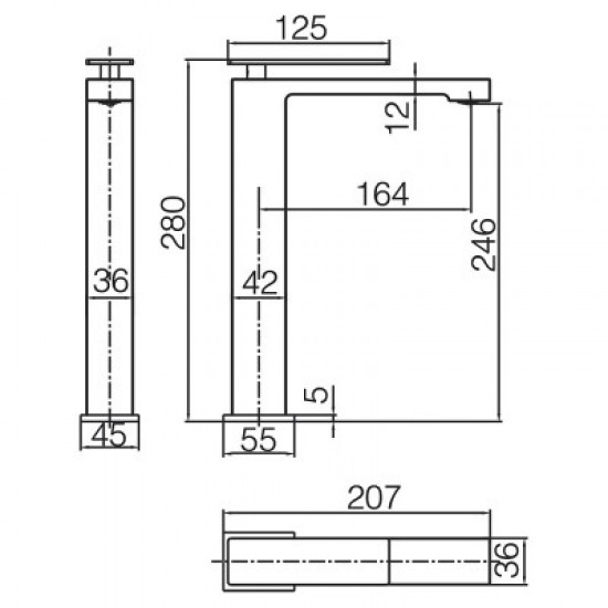 Μπαταρία Νιπτήρος IMEX PISA BDP048-3BGM BLACK GUN METAL Μπαταρία Νιπτήρος IMEX PISA BDP048-3BGM BLACK GUN METAL