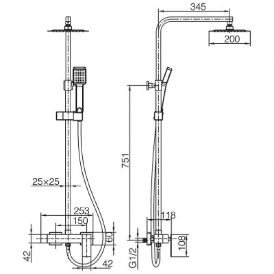 Στήλη Ντουζ 2 Εξόδων IMEX PISA BDP048/BGM BLACK GUN METAL Στήλη Ντουζ 2 Εξόδων IMEX PISA BDP048/BGM BLACK GUN METAL