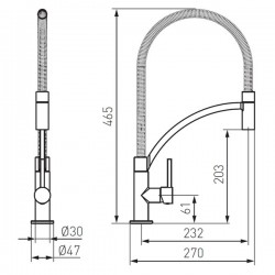 Μπαταρία κουζίνας με εύκαμπτο αποσπώμενο ντους MAESTRO FERRO BMS4 Χρωμέ
