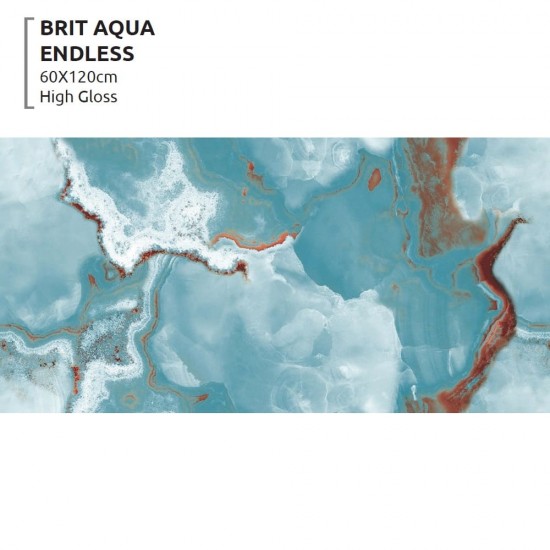 Πλακάκι Brit Aqua Endless 60Χ120 Μάρμαρο Γυαλιστερό Rettificato
