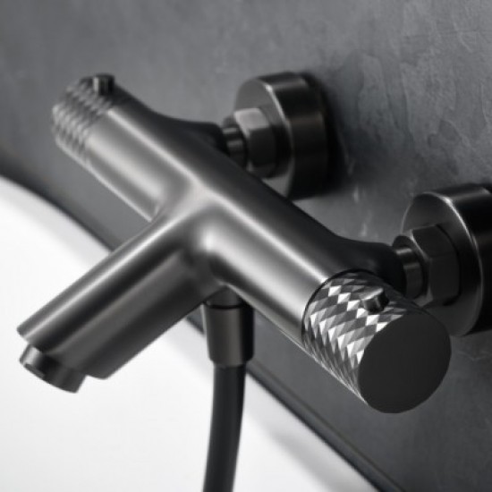 Μπαταρία Λουτρού IMEX GENOVA BTG053-4BGM Θερμοστατική Ανθρακί