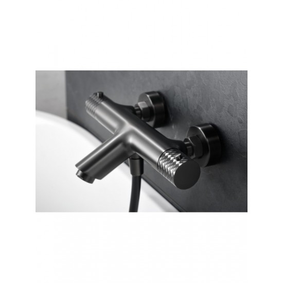 Μπαταρία Λουτρού IMEX GENOVA BTG053-4BGM Θερμοστατική Ανθρακί