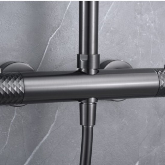 Στήλη Ντουζ 2 Εξόδων IMEX GENOVA BLACK GUN METAL BTG053/BGM Ανθρακί