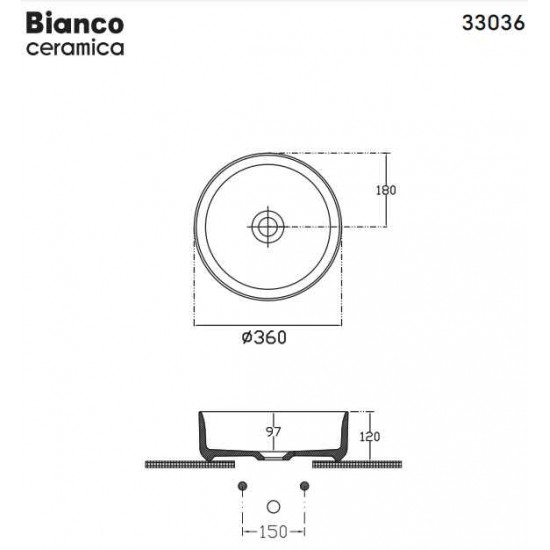 Νιπτήρας Πορσελάνης Επιτραπέζιος Bianco Ceramica Etna Taupe Matt 33036-530 Φ36cm Νιπτήρας Πορσελάνης Επιτραπέζιος Bianco Ceramica Etna Taupe Matt 33036-530 Φ36cm