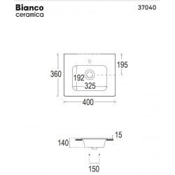 Επικαθήμενος Νιπτήρας Πορσελάνης Bianco Ceramica Flat 36 37040-300 40x36cm