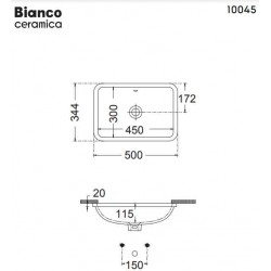 Νιπτήρας Μπάνιου Υποκαθήμενος Bianco Ceramica 10045-300 50Χ34.4cm Νιπτήρας Μπάνιου Υποκαθήμενος Bianco Ceramica 10045-300 50Χ34.4cm