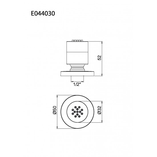 Επιτοίχιο Jet Ντουζ Almar Round E044030-300 White Matt Επιτοίχιο Jet Ντουζ Almar Round E044030-300 White Matt