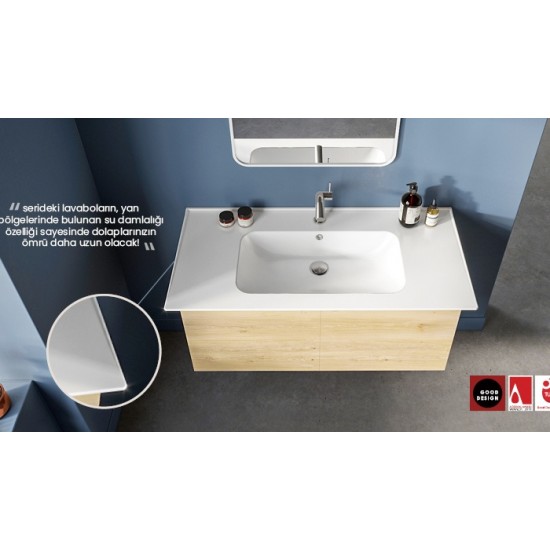 Νιπτήρας Επίπλου Πορσελάνης 100x47cm Cerastyle Blue 042500-u Λευκό Νιπτήρας Επίπλου Πορσελάνης 100x47cm Cerastyle Blue 042500-u Λευκό
