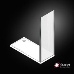 Πλαϊνό Σταθερό Ντουζιέρας Starlet SPS70F-100 Fabric Chrome 67-69 X 180εκ. Χρωμέ