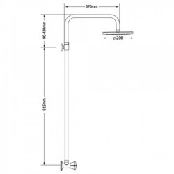 Στήλη Ντουζ Ορειχάλκινη Corona Select 00-4352 Modea by Viospiral με Κολώνα 100-135 εκ. Χρωμέ Κυκλική 1 Εξόδου με Διακόπτη μίας Οπής , Κολώνα Ρυθμιζόμενου Ύψους και Ανακλινόμενη Κεφαλή Nτους Φ15