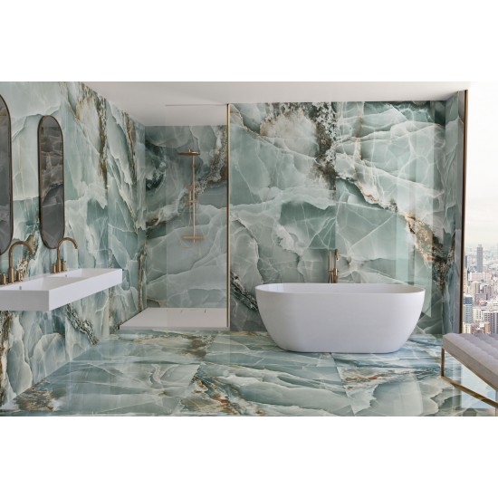Πλακάκι Onyx Turquoise Pulido 60X120 Baldocer Τυρκουάζ Γυαλιστερό Μαρμαριζέ