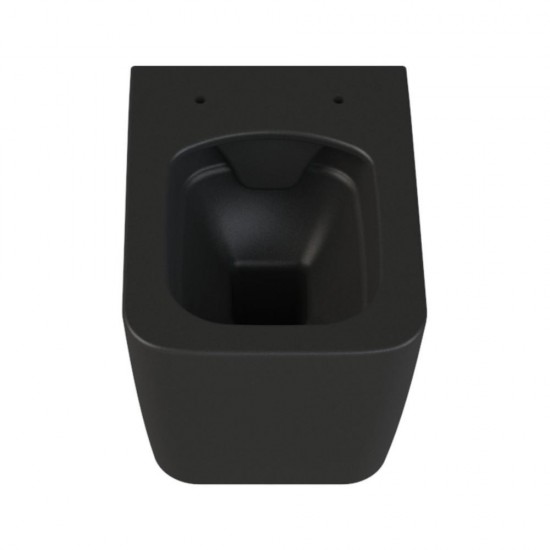 Λεκάνη Κρεμαστή Πορσελάνης Cerastyle Hera Rimless με Κάλυμμα Αντιβακτηριακό Slim Soft Close 019707-w-97 Black Matt (Μαύρο)