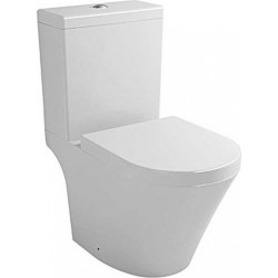 Λεκάνη Δαπέδου Ceramita Riva Easy Rimless Πισωστόμια με Καζανάκι και Κάλυμμα Soft Close Λευκή