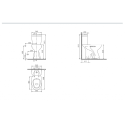 Λεκάνη Δαπέδου Cerastyle ΑΜΕΑ Disabled Κατωστόμια με Κάλυμμα 018100 Λευκή