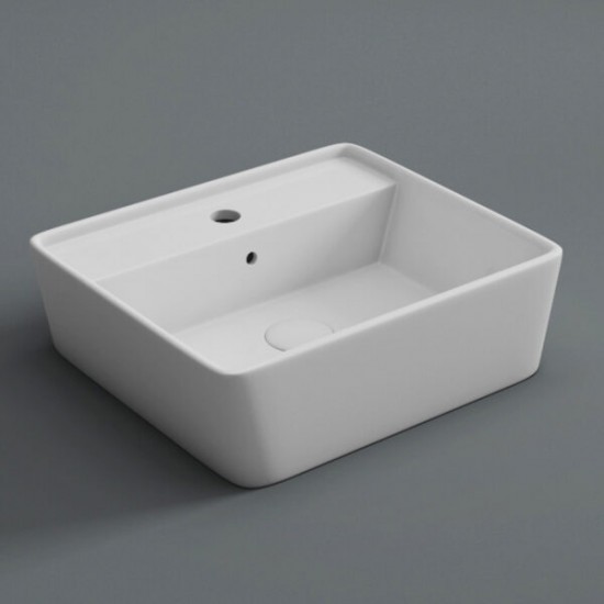 Επικαθήμενος Νιπτήρας Μπάνιου Πορσελάνης Soncera Cuboid 40Χ46εκ. με Δυνατότητα Τοποθέτησης και ως Κρεμαστός 210000032 