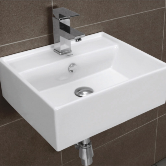 Επικαθήμενος Νιπτήρας Μπάνιου Πορσελάνης Soncera Cuboid 40Χ46εκ. με Δυνατότητα Τοποθέτησης και ως Κρεμαστός 210000032 