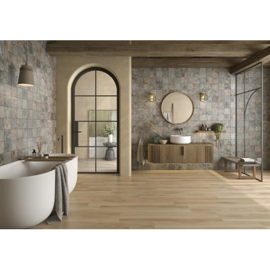 Πλακάκι Oregon Natural Mat 23,3Χ120 Καφέ Ανοιχτό Απομίμησης Ξύλου