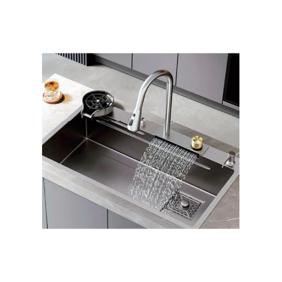 Ένθετος Νεροχύτης Πολυχρηστικός Smart Black Matt LT7545 BL Inox SS304 75x46x19cm 