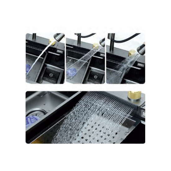 Ένθετος Νεροχύτης Πολυχρηστικός Smart Black Matt LT7545 BL Inox SS304 75x46x19cm 