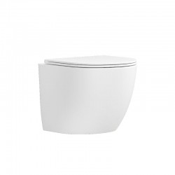 Λεκάνη αναρτώμενη rimless με κάλυμμα Λευκή ματ LT046E-NRMW Milos KARAG