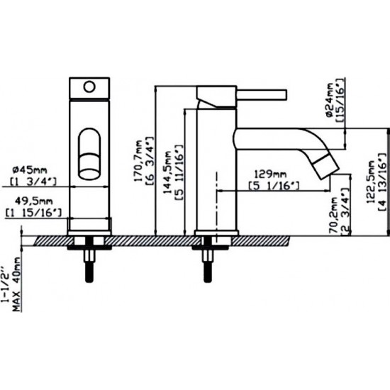 Μπαταρία Νιπτήρος Χρωμέ ARTEMIS KARAG B205A01-CR Μπαταρία Νιπτήρος Χρωμέ ARTEMIS KARAG B205A01-CR
