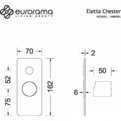 Μίκτης εντοιχισμού 2 εξόδων Eurorama Eletta Tecno 167030SL-100 Χρωμέ 