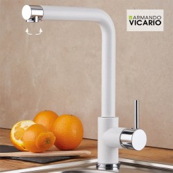 Μπαταρία Κουζίνας Με Περιστρεφόμενο Ρουξούνι Armando Vicario Fluo 18510-1301 Superwhite